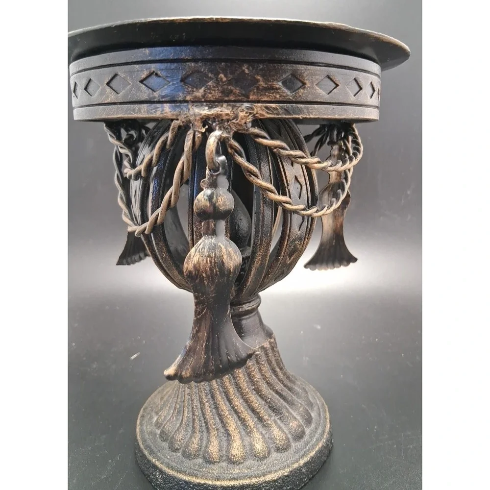Vintage Cast Ornate Heavy Metal Candle Stand‎